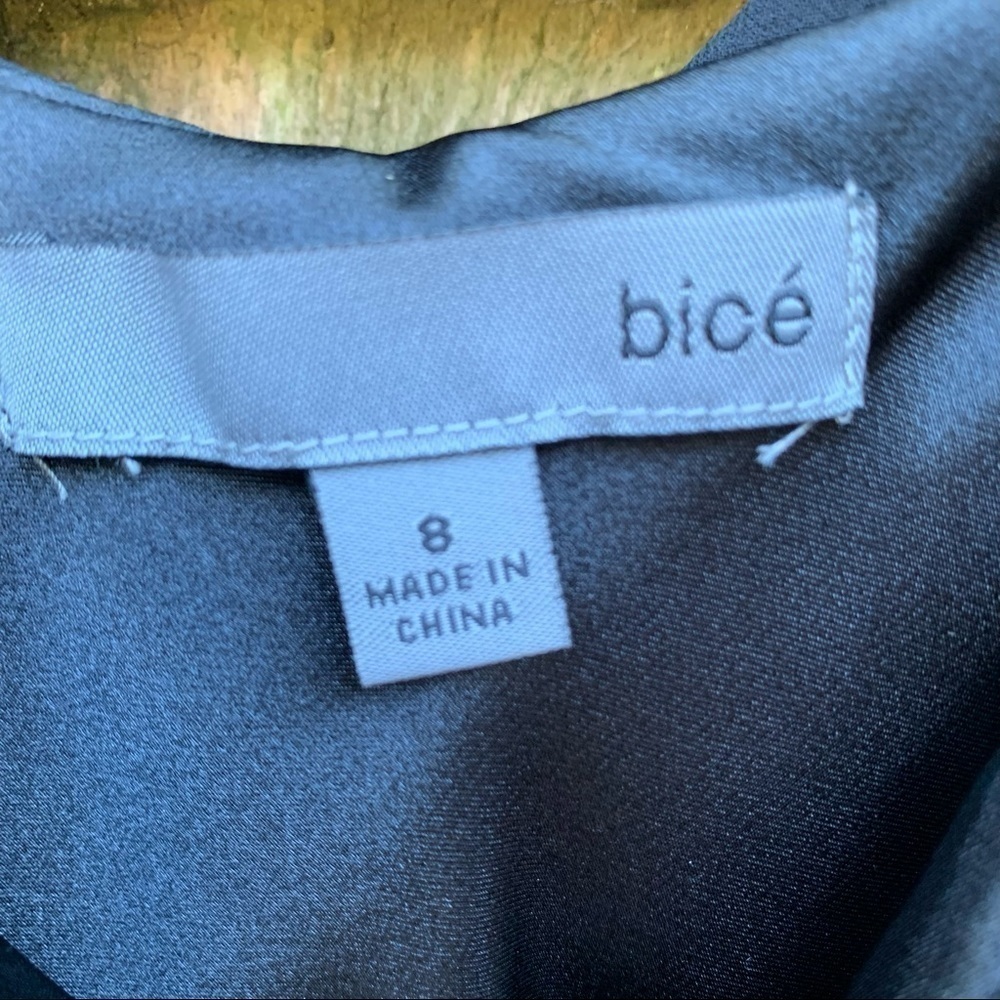 BICE black drape cowl neck sleeveless empire waist beaded fit and flare dress - Picture 10 of 12